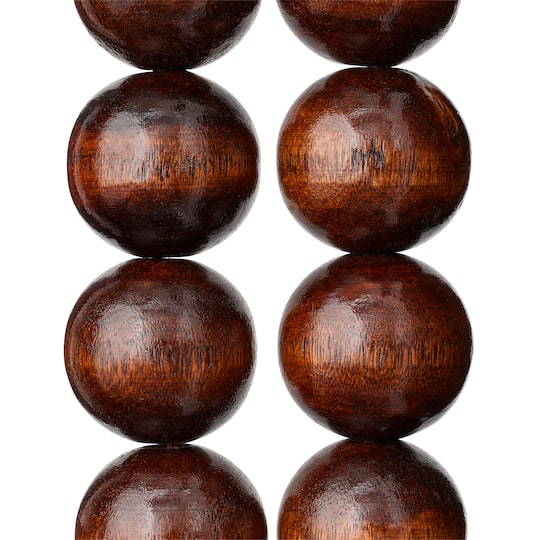 Brown Natural Wood Round Beads, 25mm by Bead Landing™